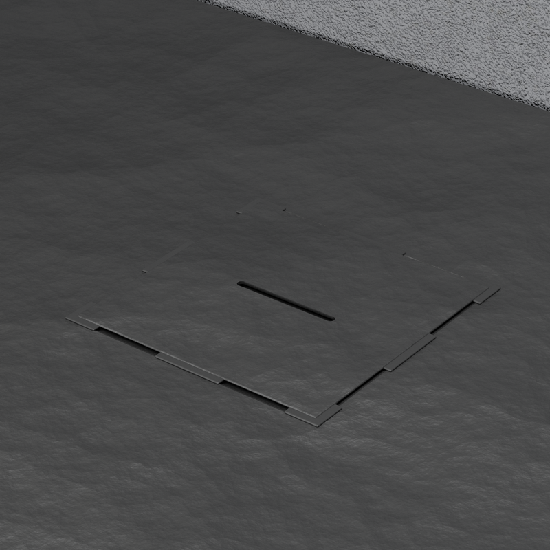 Cadita de dus dreptunghiulara 80x120 cm, slim 3 cm, negru