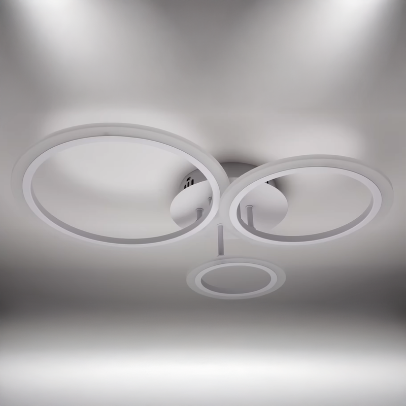 Lustra LED cu telecomanda BETTY 41W, 3 Cercuri, lumina Rece/Calda/Neutra, Dimabila, Alb