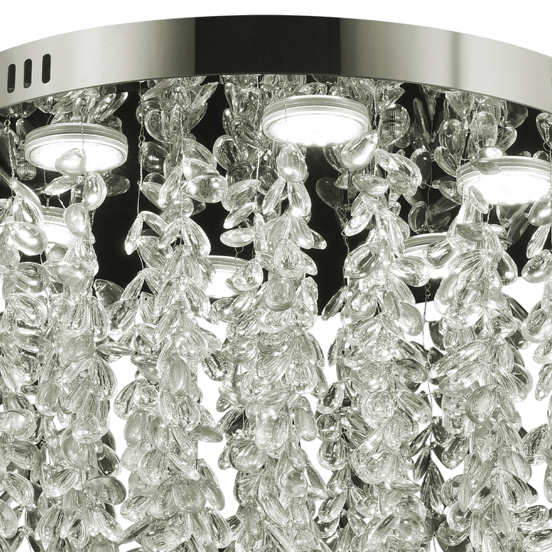 Candelabru LED Cristal LLC210/400CH Rotund, 22W, Lumina Rece/Calda/Neutra, Cristal, Crom Lucios