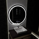 Oglinda LED Rotunda, 100cm, Celeste MotionGlow Marcello, Sistem Dezaburire, Ceas & Termometru, Dimabila