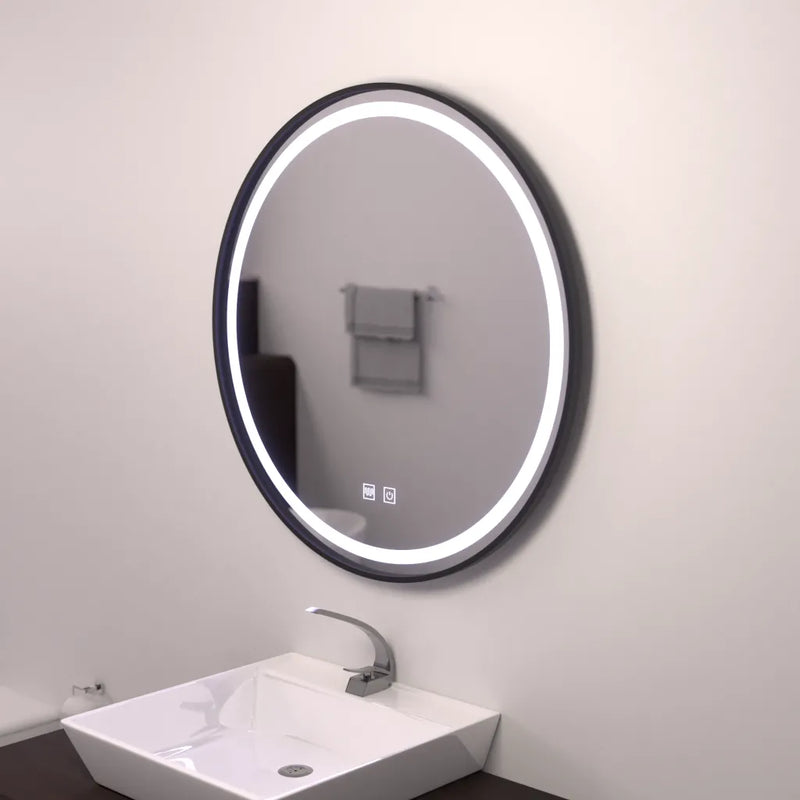 Oglinda LED Rotunda 60cm, Lucea Touch, Sistem Dezaburire, Dimabila