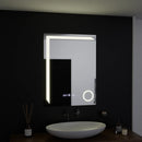Oglinda LED Rectangulara, 60x80cm, Precision MotionGlow Marcello, Sistem Dezaburire, Ceas & Termometru, Lupa Cosmetica, Dimabila