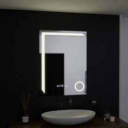 Oglinda LED Rectangulara, 60x80cm, Precision MotionGlow Marcello, Sistem Dezaburire, Ceas & Termometru, Lupa Cosmetica, Dimabila Oglinzi Marcello Default Title Alessandro Design