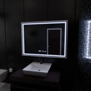 Oglinda LED Rectangulara, 80x60cm, Verite Imperial Silver Motion Glow Marcello, Sistem Dezaburire, Ceas & Termometru, Dimabila