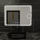 Oglinda LED Rectangulara, 80x60cm, Eclat MotionGlow Marcello, Sistem Dezaburire, Ceas & Termometru, Lupa Cosmetica, Dimabila