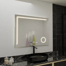 Oglinda LED Rectangulara, 100x80cm, Precision MotionGlow Marcello, Sistem Dezaburire, Ceas & Termometru, Lupa Cosmetica, Dimabila