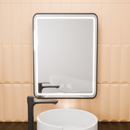 Oglinda LED Rectangulara, 45x60cm, EDGE Touch, Sistem Dezaburire, Rama Neagra