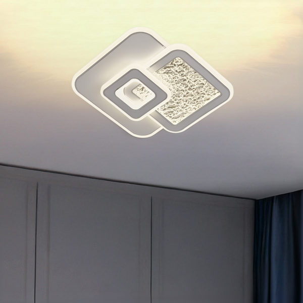 Lustra LED KOMPACTO 36W, 3 Patrate, lumina Rece/Calda/Neutra, Alb