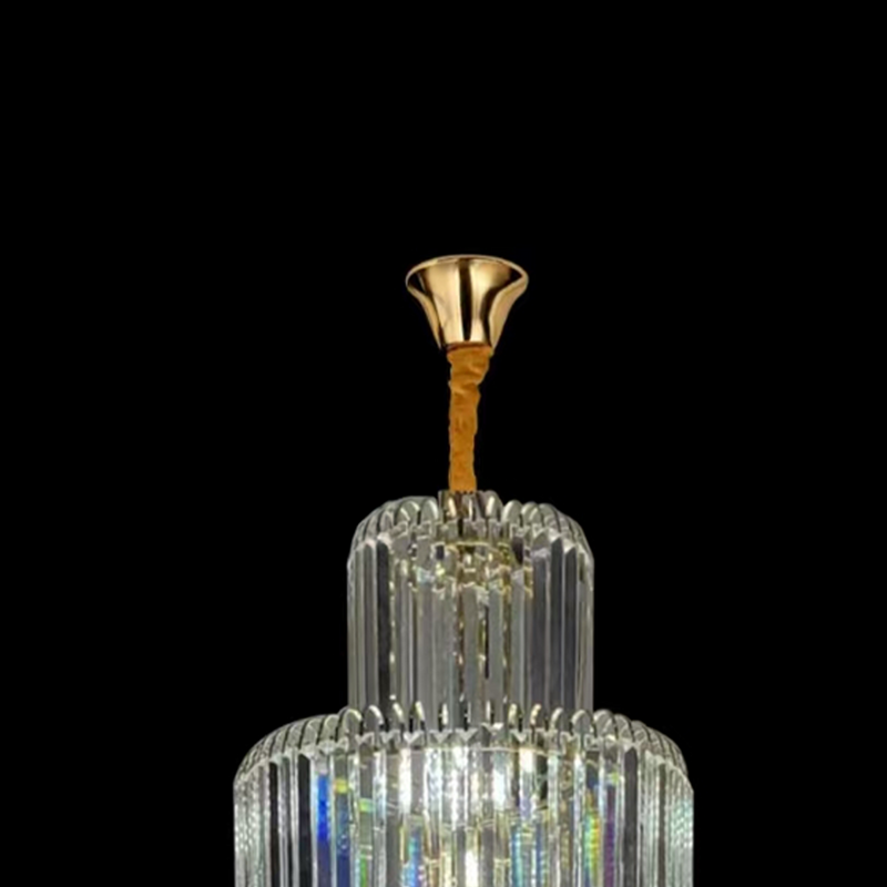 Candelabru Cristal CC8043/600H1800GD, Diametru 60cm, Inaltime 1800cm, Auriu Lucios, Inaltime Reglabila, Design Elegant