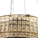 Lustra LED cu Telecomanda,LLC160/500GD, Cristal si Metal, 120W, Dimabila, Inaltime Reglabila, Lumina Rece/Calda/Neutra, Iluminat Luxos