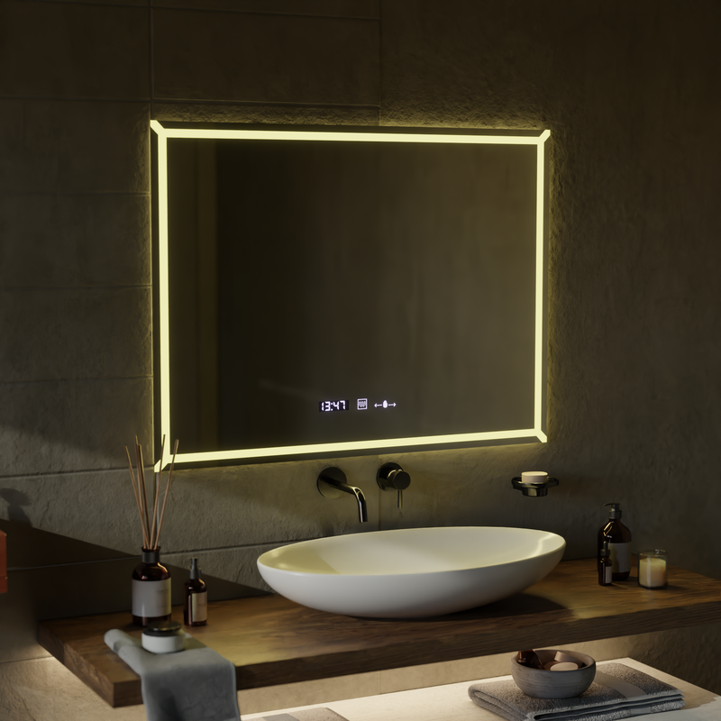 Oglinda LED Rectangulara, 60x80cm, VillayTouch Marcello, Sistem Dezaburire, Dimabila