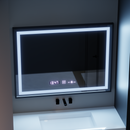 Oglinda LED Rectangulara, 80x60cm, Verite Majeste Noir Motion Glow Marcello, Sistem Dezaburire, Ceas & Termometru, Dimabila