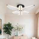 Lustra LED cu Telecomanda TULLIO 67W, 6 Petale, lumina Rece/Calda/Neutra, Dimabila, Negru