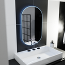 Oglinda LED Ovala, 50x100cm, Lucia Senzor Marcello, Sistem Dezaburire, Ceas & Termometru, Dimabila