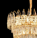 Candelabru Cristal CC6687/500GD 9x E14, Diametru 49cm, Auriu Lucios, Inaltime Reglabil