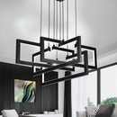 Lustra LED cu telecomanda ,Suspendata 96W, 4 Elemente, lumina Rece/Calda/Neutra, Dimabila, Inaltime Reglabila, Negru