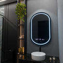 Oglinda LED Ovala, 50x90cm, Alessia MotionGlow Marcello, Sistem Dezaburire, Ceas & Termometru, Dimabila