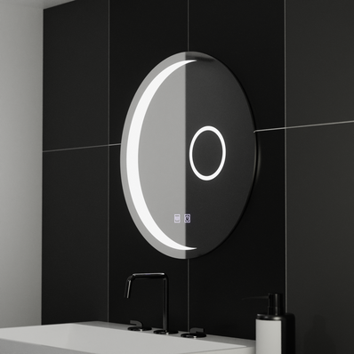 Oglinda LED Rotunda, 60cm, Orbis Touch, Sistem Dezaburire,Dimabila