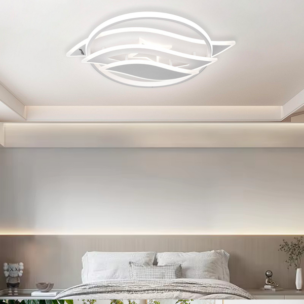 Lustra LED cu telecomanda JARRIA 52W, lumina Rece/Calda/Neutra/RGB, Dimabila, Alb