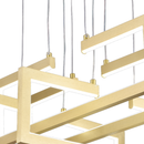 Lustra LED cu telecomanda ,Suspendata 96W, 4 Elemente, lumina Rece/Calda/Neutra, Dimabila, Inaltime Reglabila, Auriu