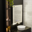 Oglinda LED Rectangulara, 75x90cm, Verite MotionGlow Marcello, Sistem Dezaburire, Ceas & Termometru, Dimabila