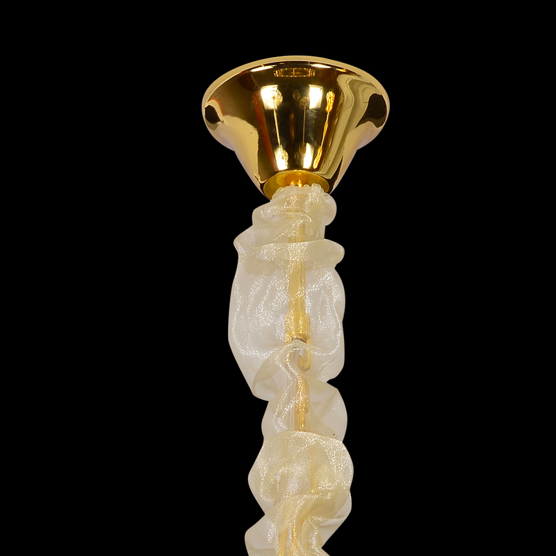 Candelabru Cristal CC8052/500GD 6x E14, Diametru 40cm, Auriu Lucios, Inaltime Reglabil