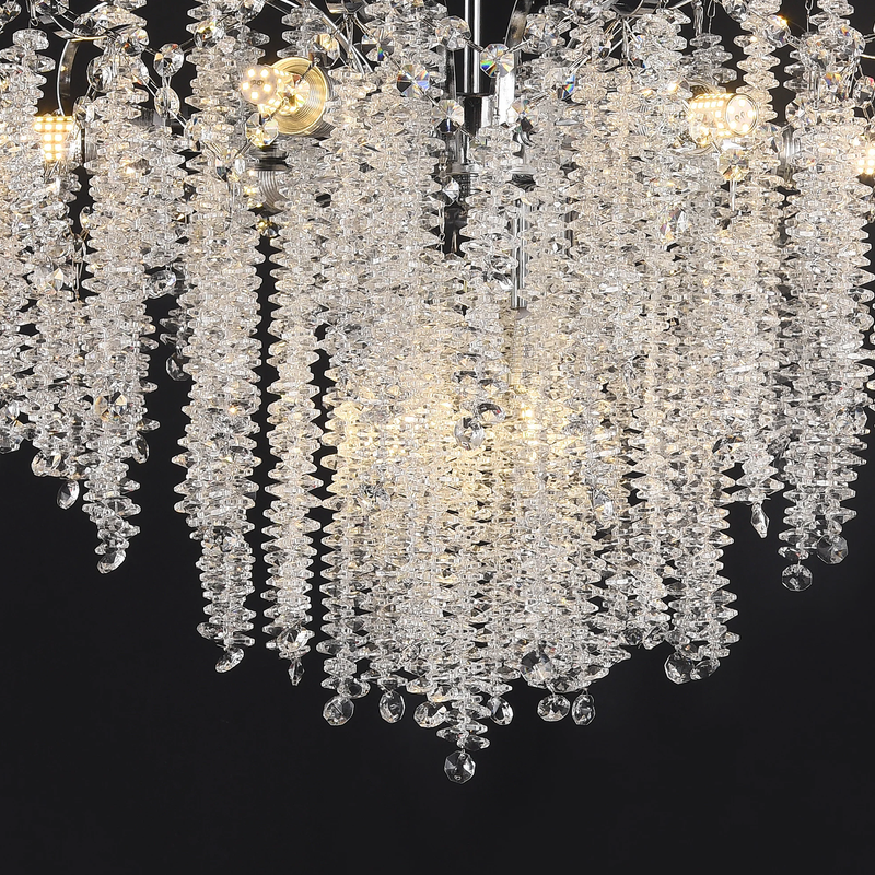 Candelabru Cristal CC9311/5CH, 5x E14, Diametru 49cm, Crom