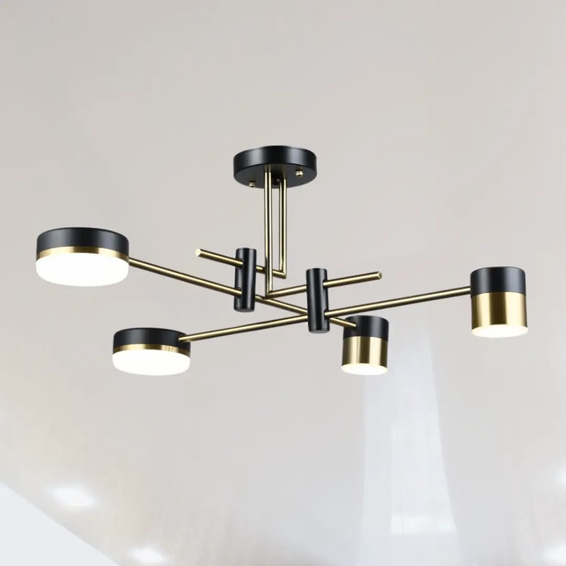 Lustra LED Palius 48W Negru, 4 Brate