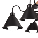 Lustra Vintage cu Franghie LV584/6BK, 6xE27 Lemn Inchis