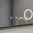 Oglinda LED Senzor MotionGlow Francesca 60x80 cm Lumina Calda/Rece/Neutra Dimabila Rama Negru Brushed Sistem Dezaburire Termometru Ceas Colectia Marcello Funghi