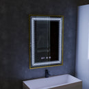 Oglinda LED Touch Bruno Sistem Dezaburire, Ceas si Temperatura 60x80 cm Rama Argintiu Brushed, S84/60X80