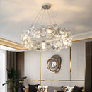 Candelabru Cristal Angelica 6XE14 Argintiu, Diametru 49cm, Inaltime Reglabila