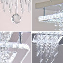 Candelabru LED Alberico Patrat, 17W, Lumina Rece/Calda/Neutra, Cristal, Crom Lucios