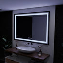 Oglinda LED Rectangulara, 100x65cm, Verite Majeste Noir Motion Glow Marcello, Sistem Dezaburire, Ceas & Termometru, Dimabila