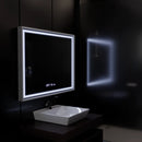 Oglinda LED Rectangulara, 80x60cm, Verite Imperial Silver Motion Glow Marcello, Sistem Dezaburire, Ceas & Termometru, Dimabila