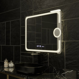 Oglinda LED Rectangulara, 80x60cm, Eclat MotionGlow Marcello, Sistem Dezaburire, Ceas & Termometru, Lupa Cosmetica, Dimabila Oglinzi Marcello Default Title Alessandro Design