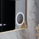 Oglinda LED Senzor MotionGlow Rosalia 80x60 cm Lumina Calda/Rece/Neutra Dimabila Sistem Dezaburire Termometru Ceas Colectia Marcello Funghi