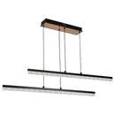 Lustra LED Suspendata Acril LT181/2BK, 37W, Lumina 3000/4000/6000K, Negru, Inaltime Reglabila