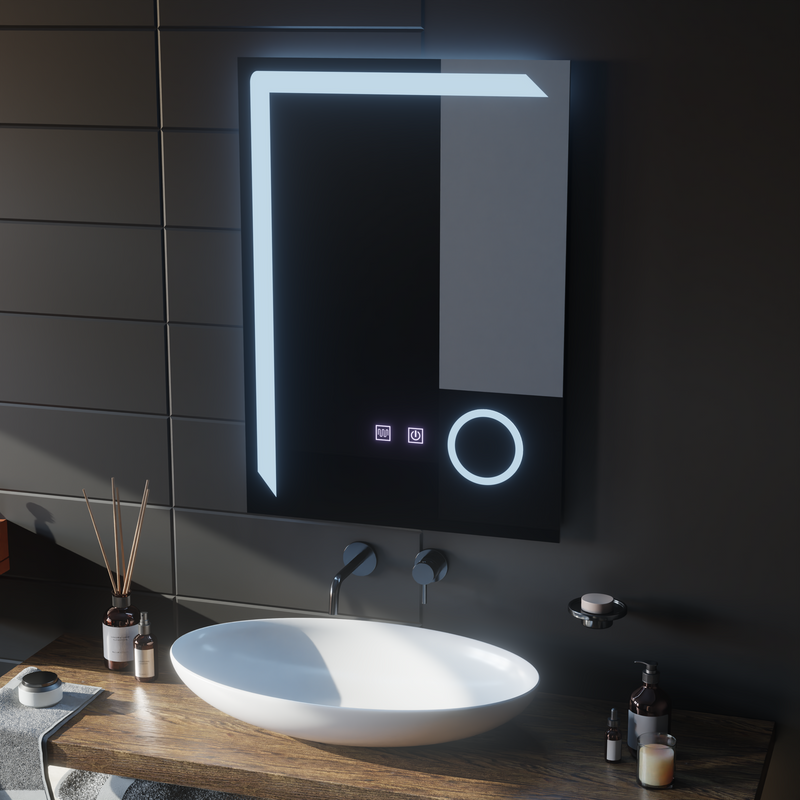 Oglinda LED Rectangulara, 50x70cm, Linea Touch, Sistem Dezaburire, Dimabila