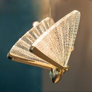 Lustră Suspendată LED Acril Butterfly 9W, Lumina Calda/Neutra/Rece 3000K/4000K/6000K, Auriu, Metal și Acril, Inaltime Reglabila Lustre LED Default Title Alessandro Design