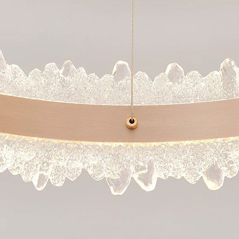 Lustra LED suspendata cu Telecomanda FOSCO Duo 126W, lumina Rece/Calda/Neutra, Dimabila,Inaltime Reglabila, Auriu