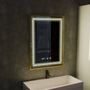 Oglinda LED Touch Bruno Sistem Dezaburire, Ceas si Temperatura 60x80 cm Rama Argintiu Brushed, S84/60X80
