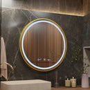 Oglinda LED Rotunda, 60cm, Celeste Royale Gold Eleve MotionGlow Marcello, Sistem Dezaburire, Ceas & Termometru, Dimabila, Curea Detasabila Oglinzi Marcello Default Title Alessandro Design
