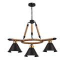 Lustra Suspendata Vintage, LV571/3BK, 3xE27, Maro, Metal si Sfoara