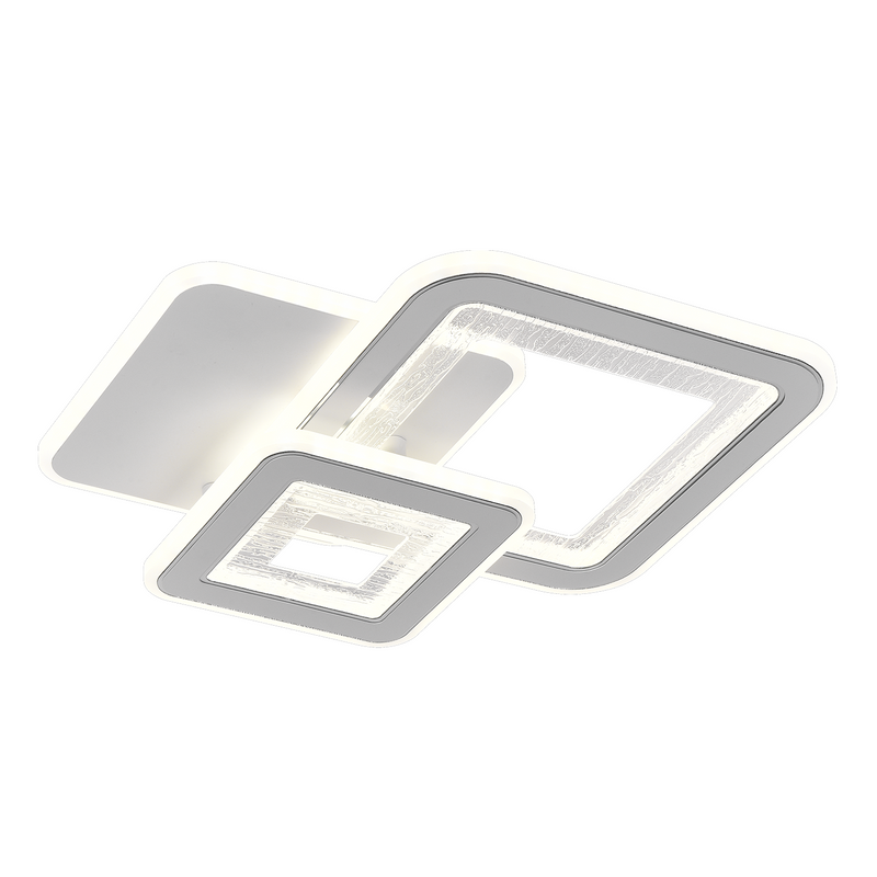 Lustra LED SQUARE 34W, 3 Patrate, lumina Rece/Calda/Neutra, Alb
