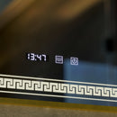 Oglinda LED Touch Bruno Sistem Dezaburire, Ceas si Temperatura 60x80 cm Rama Argintiu Brushed, S84/60X80