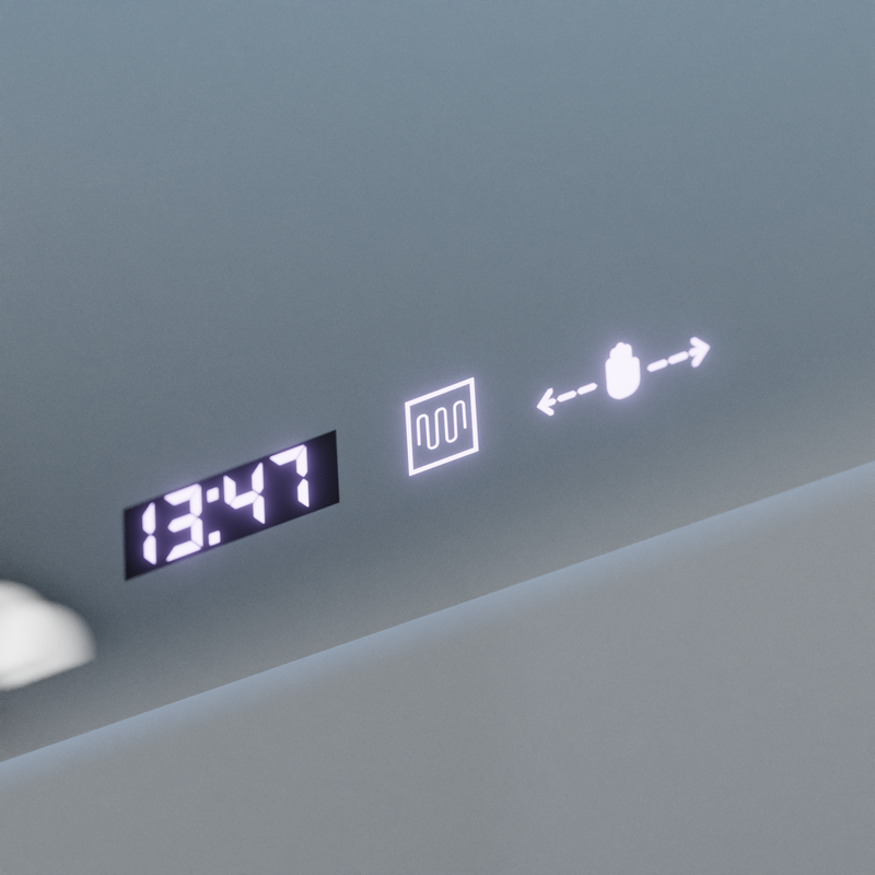 Oglinda LED Rectangulara 120x80cm Specchio MotionGlow Marcello Sistem Dezaburire Ceas & Termometru Dimabila