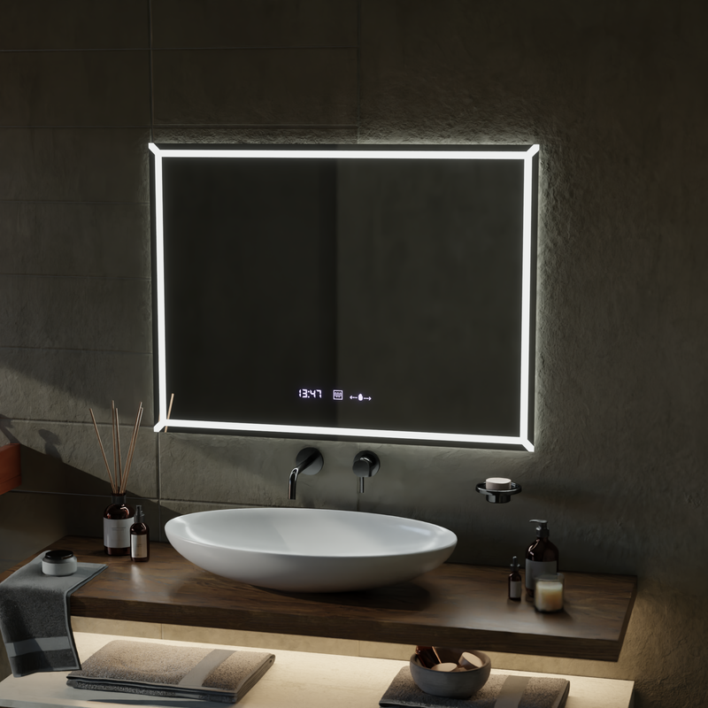 Oglinda LED Rectangulara, 60x80cm, VillayTouch Marcello, Sistem Dezaburire, Dimabila