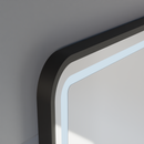 Oglinda LED Touch LUCIDA Sistem Dezaburire, Ceas si Temperatura 60x80 cm Rama Negru Brushed