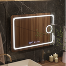 Oglinda LED Rectangulara, 110x75cm, Eclat MotionGlow Marcello, Sistem Dezaburire, Ceas & Termometru, Lupa Cosmetica, Dimabila